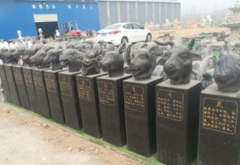 常州中领雕塑：十二生肖头像动物石雕