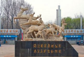 常州梅花鹿雕塑——令公园更美丽