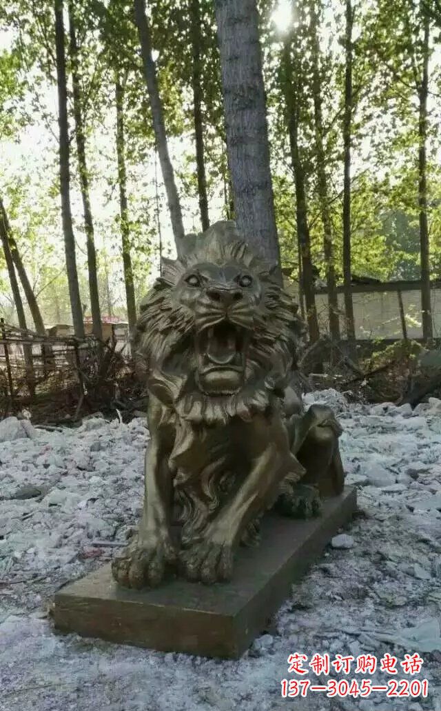 常州卧着的西洋狮子铜雕 (2)
