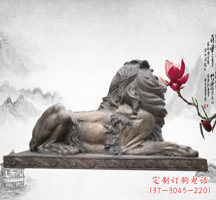 常州卧着的西洋狮子铜雕