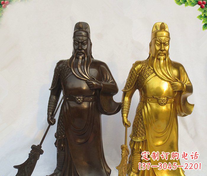 常州武财神持刀关公铜雕 (2)