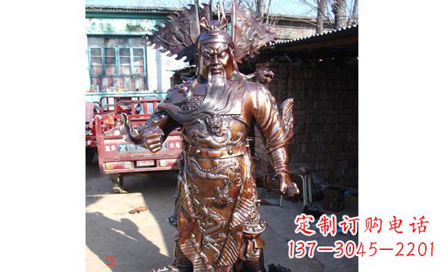常州武财神持刀关公铜雕 (3)