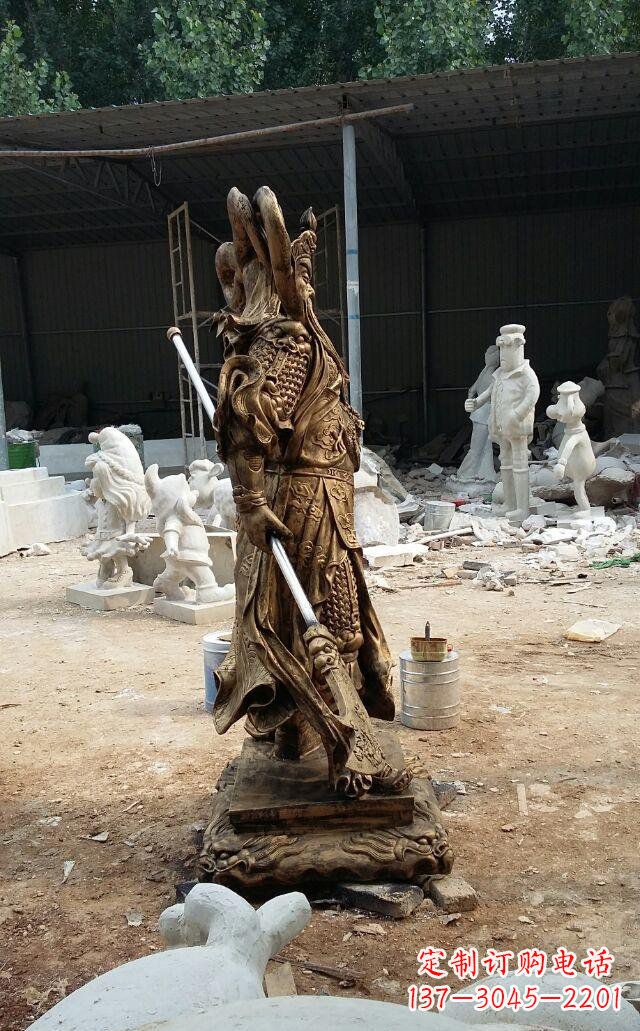 常州武财神关公玻璃钢仿铜雕塑