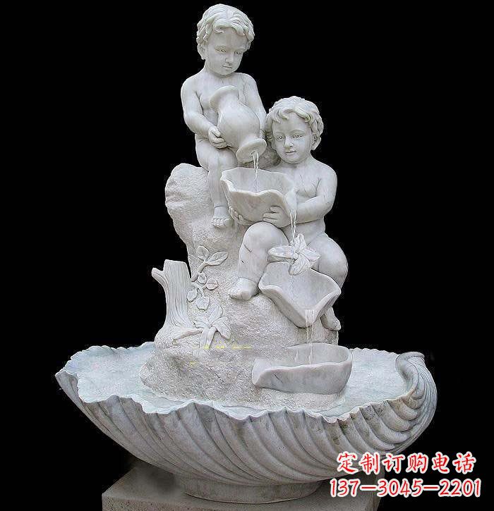 常州西方儿童喷泉石雕