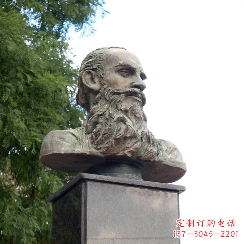 常州西方名人俄国现实主义作家托尔斯泰胸像雕塑摆件