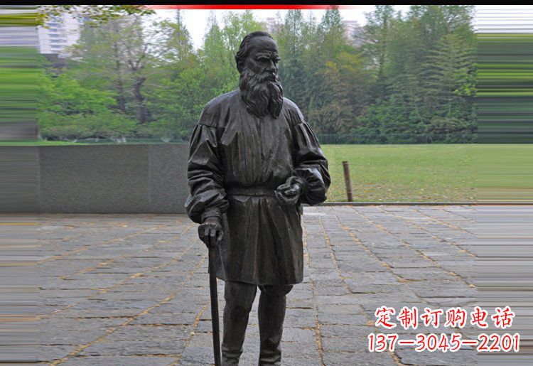 常州西方名人托尔斯泰铜雕