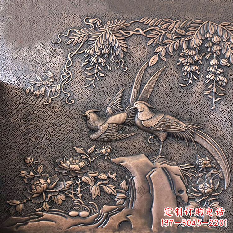 常州喜鹊紫铜浮雕装饰画