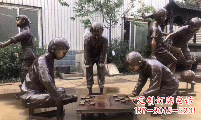常州下象棋儿童铜雕 (2)