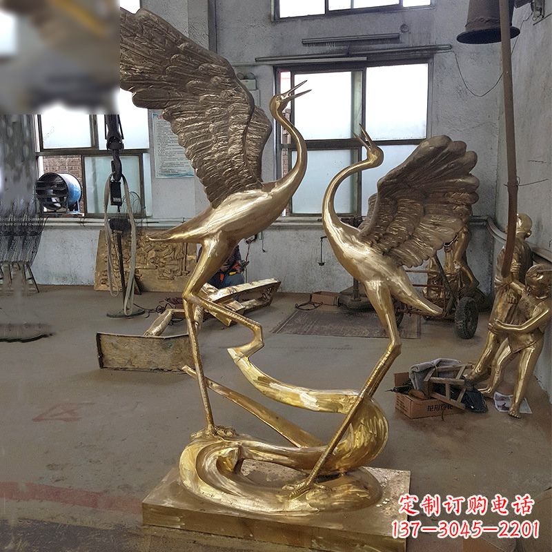 常州仙鹤铜雕景观