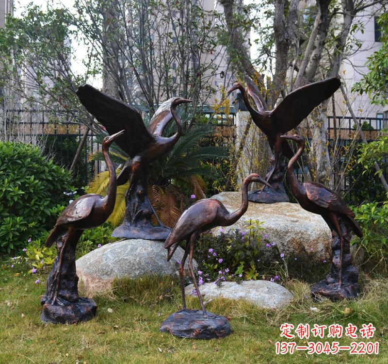 常州仙鹤铜雕塑 (2)