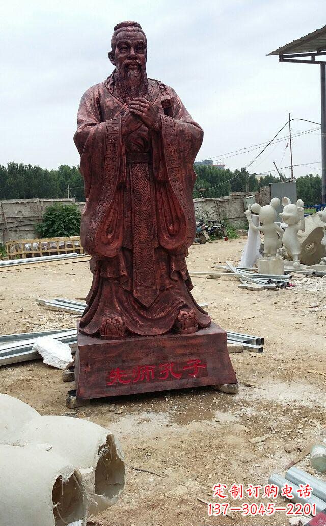 常州先师孔子玻璃钢仿铜人物雕塑