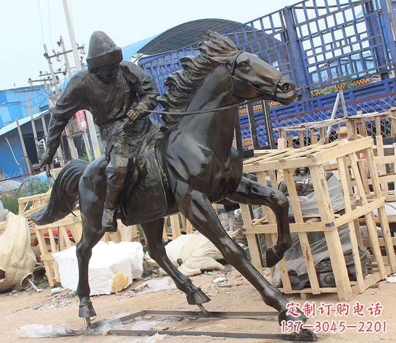 常州现代骑马人物公园景观铜雕