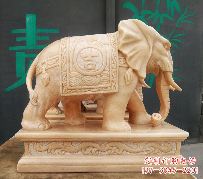 常州现代石雕大象雕像