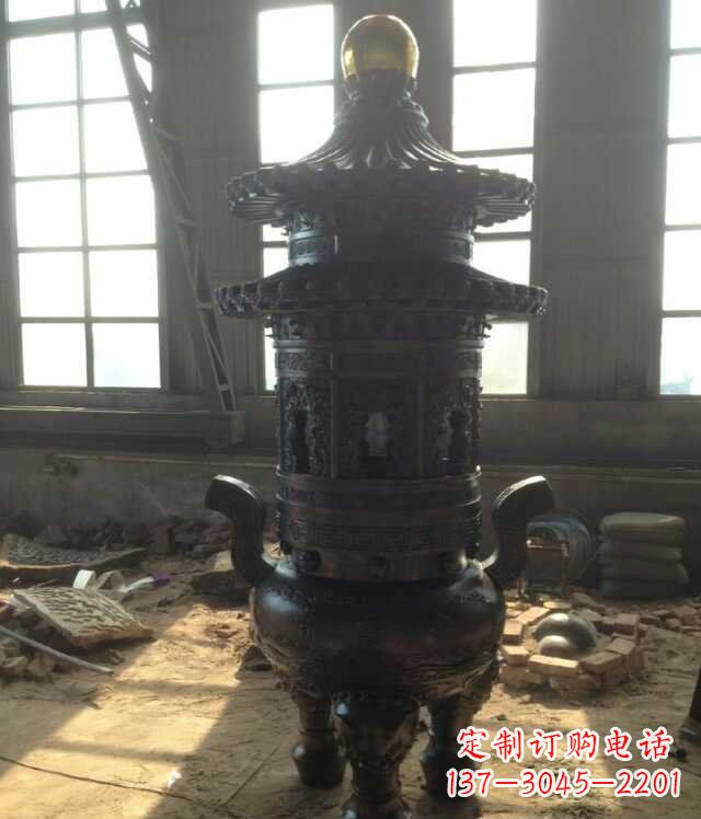 常州香炉铜雕塑 (2)