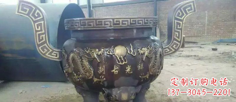 常州祥光古刹寺庙香炉铜雕