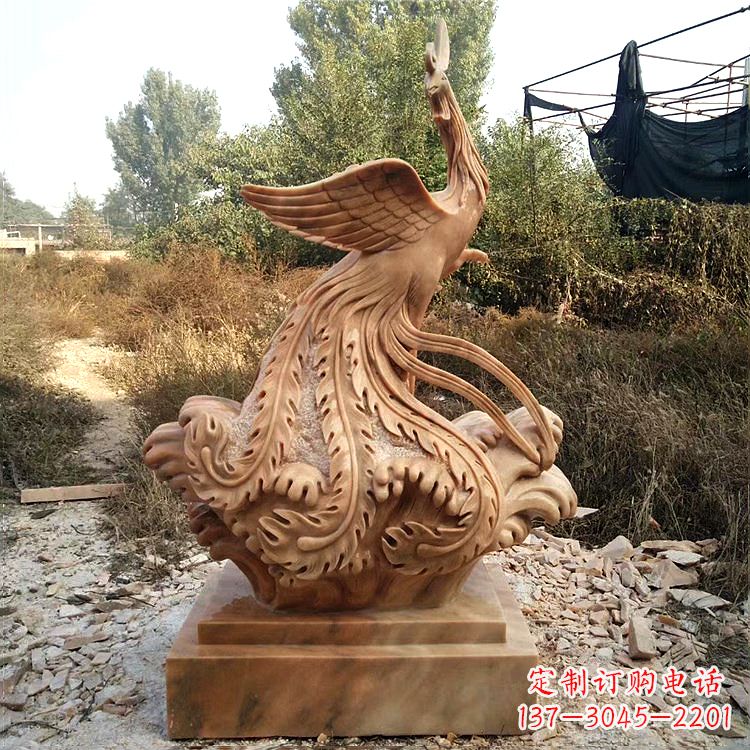 常州祥瑞凤凰晚霞红石雕