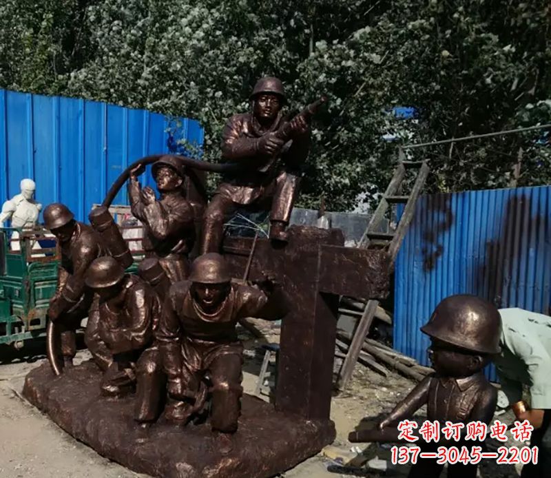 常州消防员灭火景观雕塑