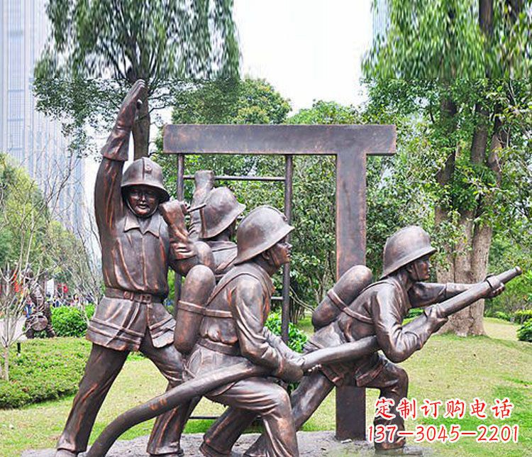 常州消防员人物铜雕 (2)