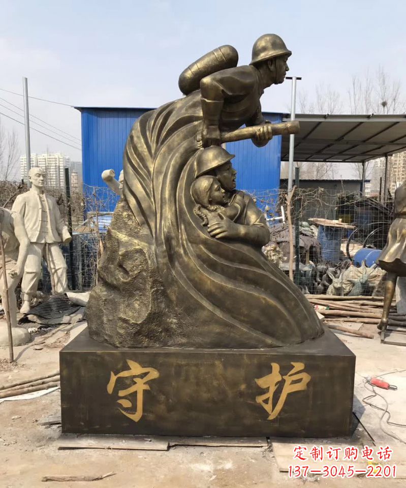 常州消防员铜雕112