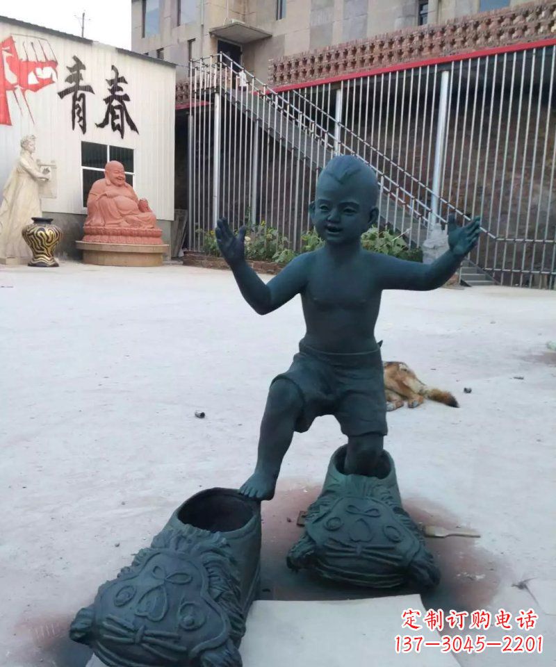 常州小孩穿大鞋青铜人物雕塑