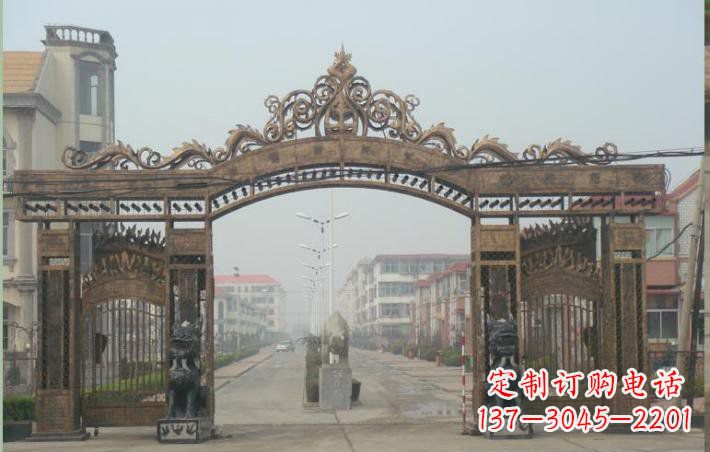 常州小区不锈钢门口牌坊雕塑