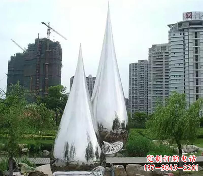 常州小区不锈钢水滴雕塑