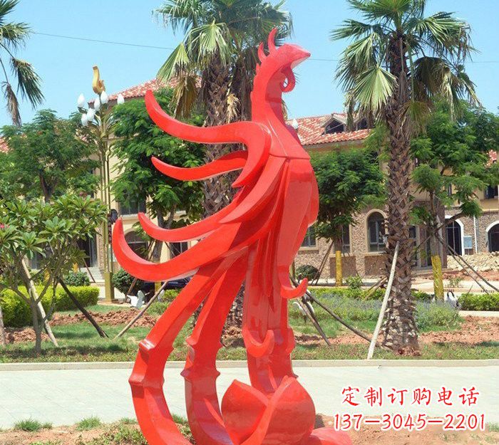 常州小区抽象不锈钢凤凰雕塑
