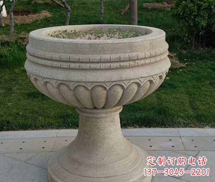 常州小区大理石花盆摆件石雕