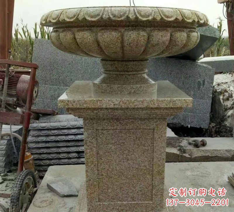 常州小区花岗岩花盆雕塑