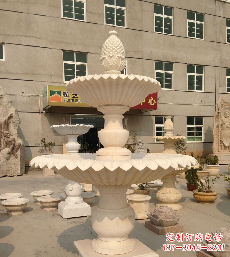 常州小区景观菠萝式喷泉石雕