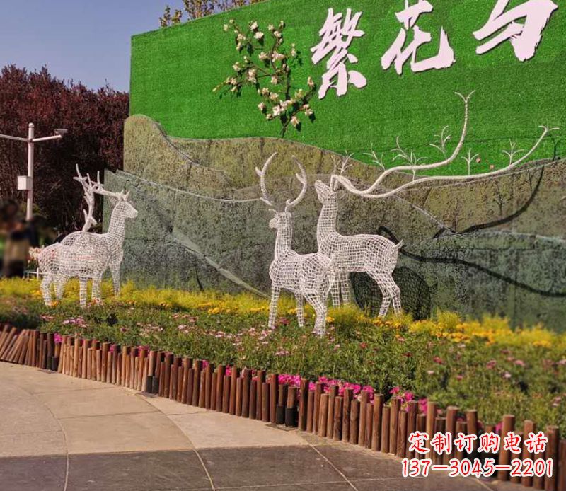 常州小区景观不锈钢梅花鹿