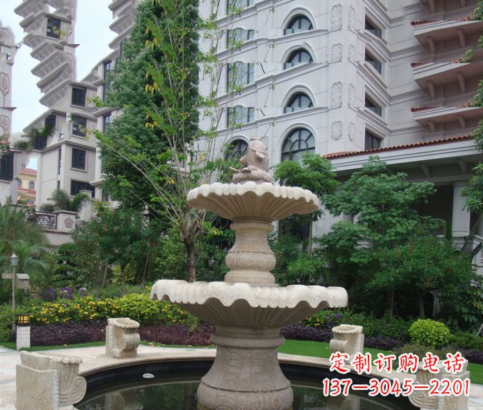 常州小区景观大理石鲤鱼喷泉石雕