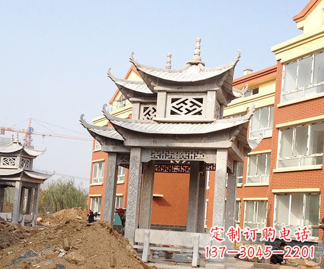 常州小区景观大理石凉亭石雕