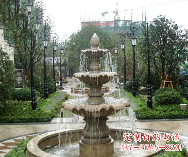 常州小区景观大理石喷泉石雕 (4)