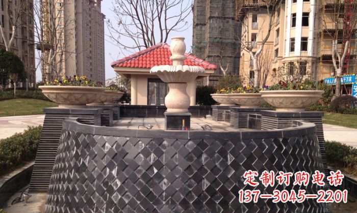 常州小区景观大理石喷泉石雕 (3)