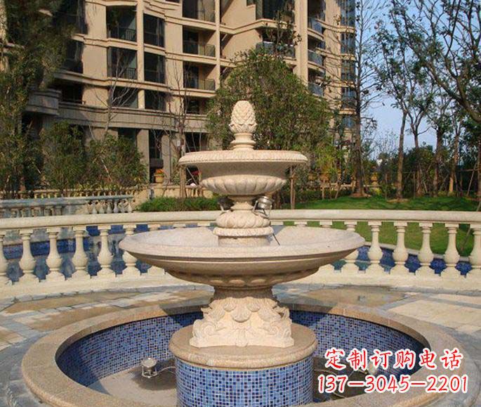 常州小区景观多层喷泉石雕