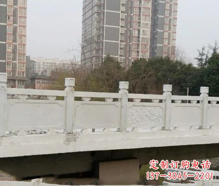 常州小区景观汉白玉石雕栏板 (2)