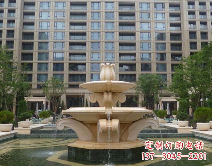 常州小区景观晚霞红喷泉石雕 (2)