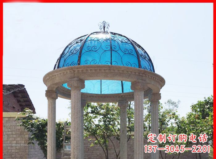 常州小区欧式圆顶凉亭石雕_2