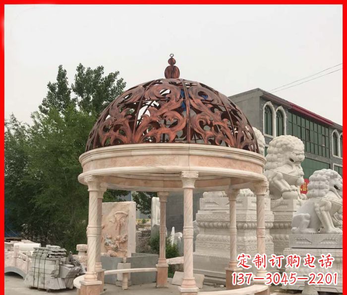 常州小区欧式圆顶凉亭石雕_1