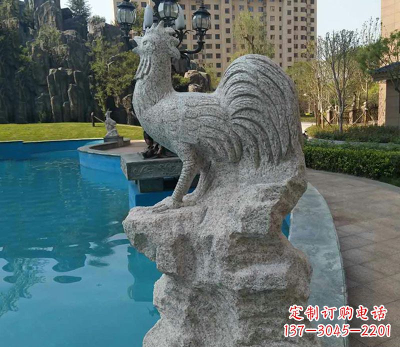常州小区十二生肖鸡动物石雕