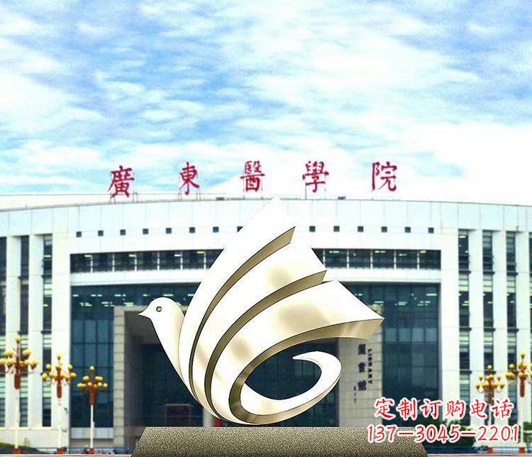常州校园不锈钢抽象和平鸽雕塑