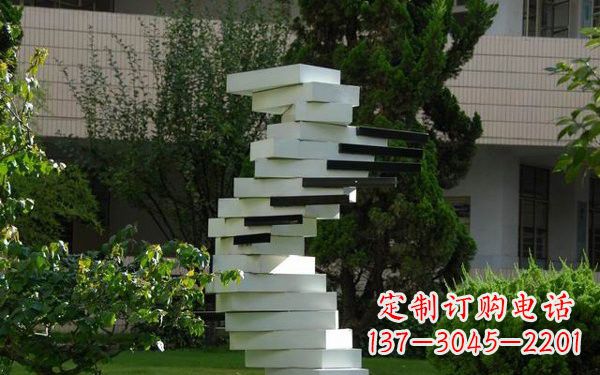 常州校园不锈钢书本雕塑222