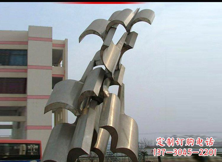 常州校园不锈钢书本景观雕塑