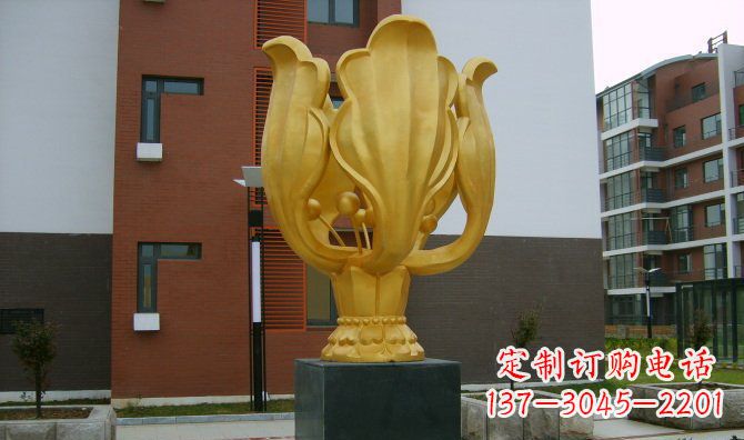 常州校园不锈钢紫荆花雕塑