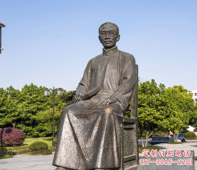 常州校园蔡元培名人铜雕