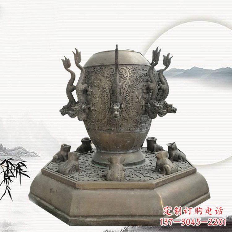 常州校园地动仪铜雕