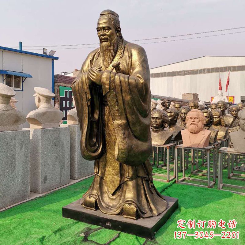 常州校园的孔子石雕像