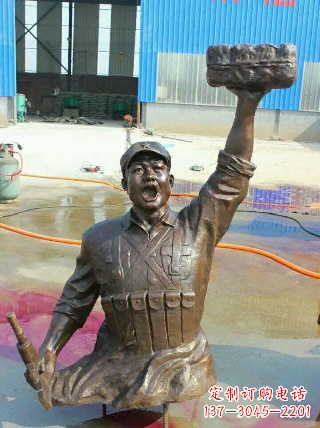 常州校园董存瑞名人铜雕
