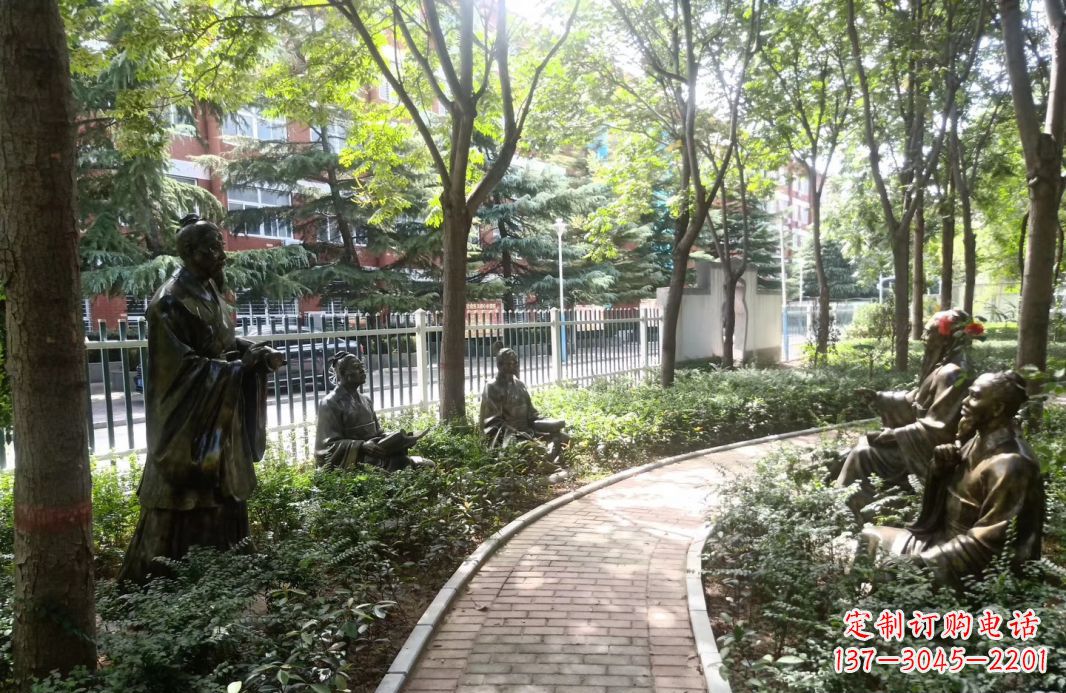 常州校园古代名人孔子讲学铜雕